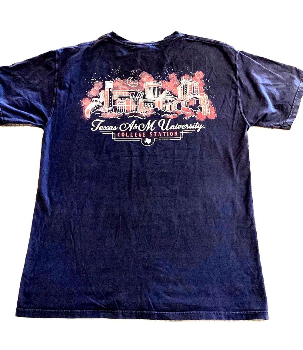 Texas A&M College Station Men's Shirt - Medium Double Sided Graphic Tee